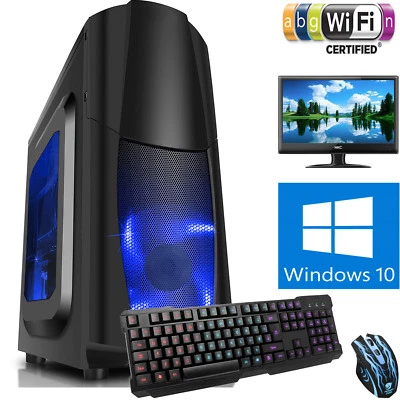 OCHW AMD Dual Core 4.1 8GB 1TB Desktop Gaming PC Computer HD USB3 Bundle3 Atom
