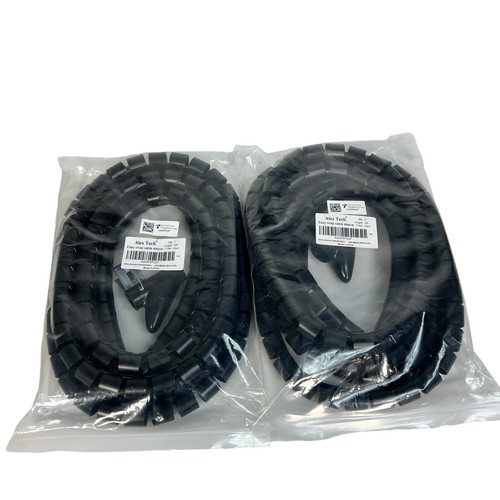Alex Tech 1" X 10ft Long Black Easy Wrap Cable Sleeve Spiral Cable Cover Set Lot - Picture 7 of 9