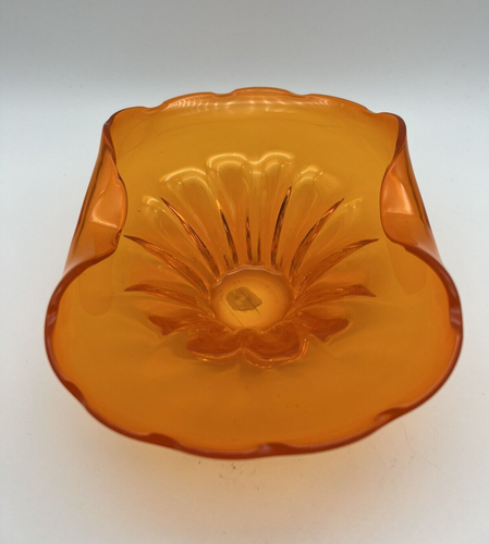 Orange Vintage Folded Art Glass Small Bowl / Dish Nasco Japan - Imagen 2 de 7