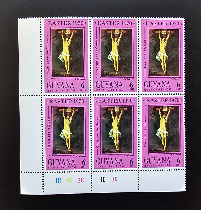 Guyana British Guiana 1970 Easter Paintings Peter Paul Rubens BLK of 6 Sheet #2C