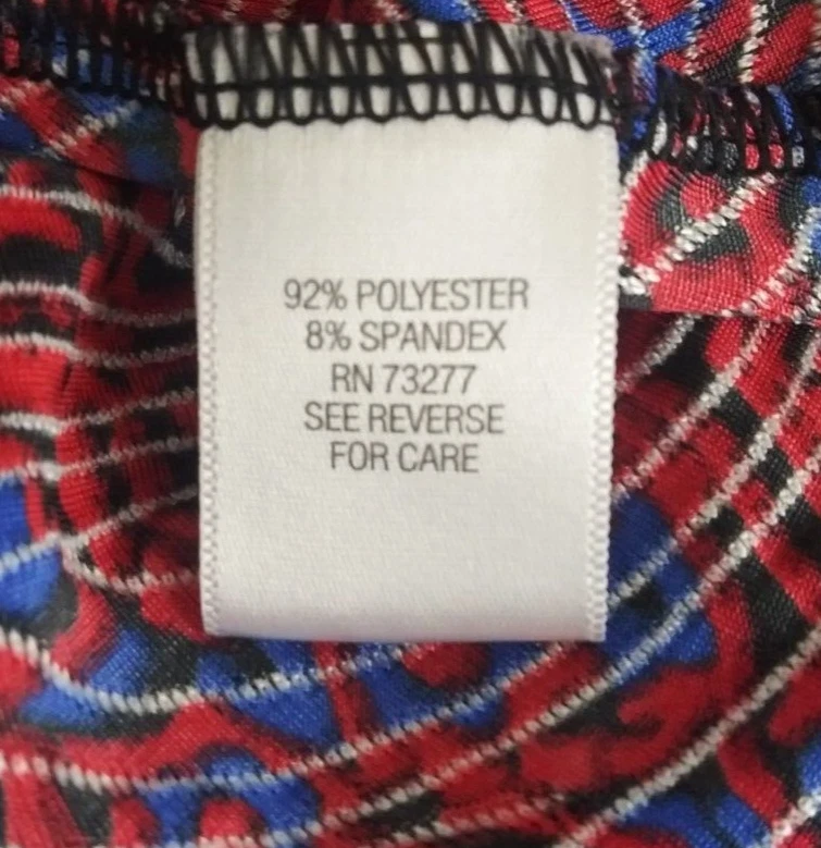 Dana Buchman Women's Red & Blue Textured Floral Skirt Size Large - Image 4 of 4