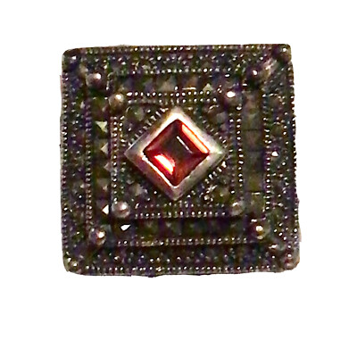 Victoria Townsend Ring Sterlingsilber roter Granat signiert DBJ 925 Größe 7
