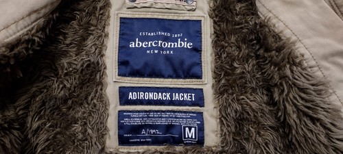 Abercrombie Fitch Adirondack Jacket Mens Medium (M) Beige Faux Fur (FITS SMALL) - Picture 3 of 24