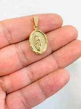 18k Gold Filled Guadalupe Pendant / Dije de Guadalupe en Oro Laminado 22x15mm
