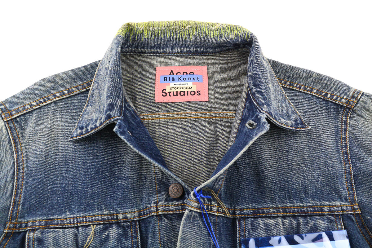 ACNE STUDIOS Bla Konst Men Jacket 48 Washed Blue Pure Cotton ACNE STUDIOS Bla Konst Men Jacket 48 Washed Blue Pure Cotton