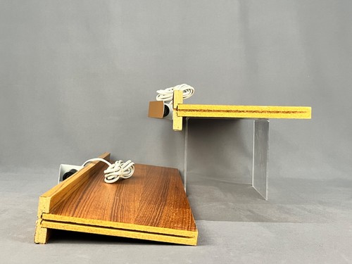 2 MCM Lighted Danish Modern Teak 22 3/4" Wall Unit Shelves Denmark - Picture 14 of 24