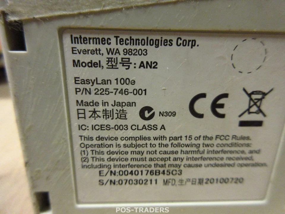 Intermec EasyLAN 100e Print Server 225-746-001 Parallel Ethernet RJ45 EXCL CABLE - Image 3 of 3