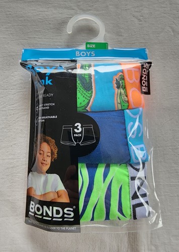 Bonds UXY3JA K4Z Saber Tiger Boys Underwear Trunk Brief 3 Pack Size 12/14 New - Picture 5 of 5