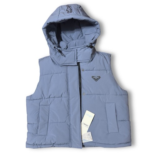 Roxy Women Purple Hooded Spring Jacket Pocketed Puffer Vest Size Large - Picture 14 of 16