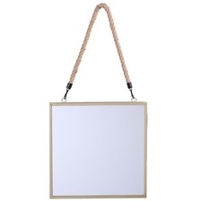 30cm X 30cm Gold Black Edge Square Metal Hanging Interior Wall Mirror Home Decor