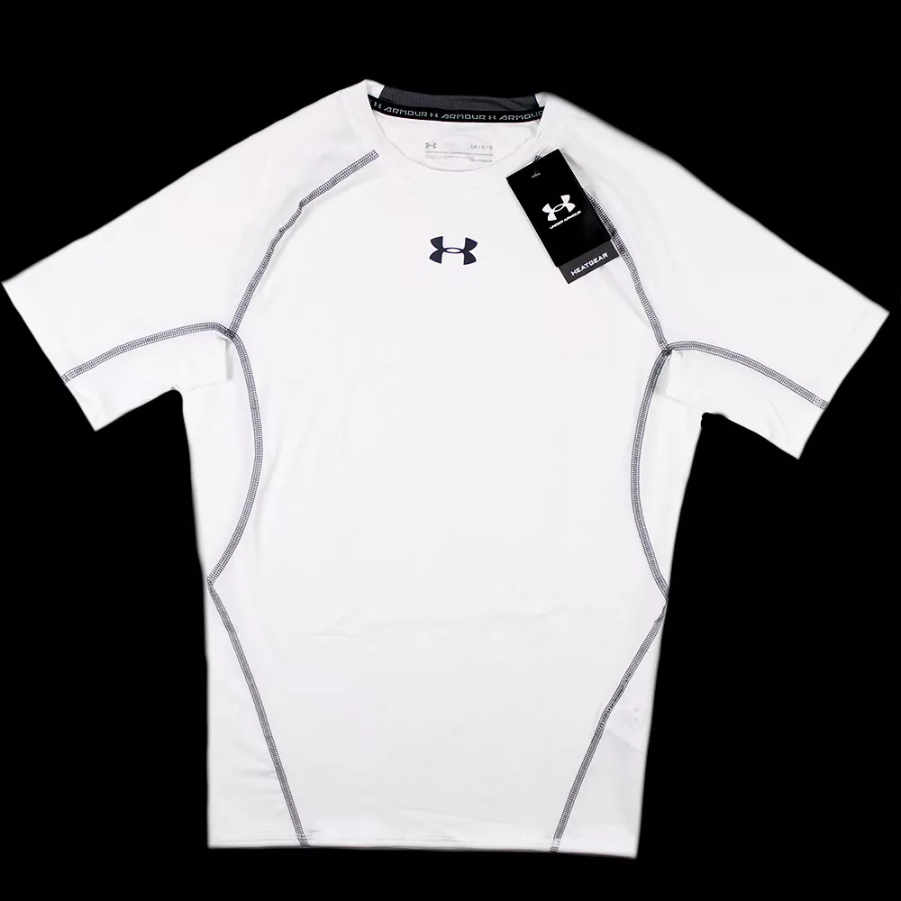 Under Armour Men's HeatGear Armour Short Sleeve Compression Shirt 1257468  White