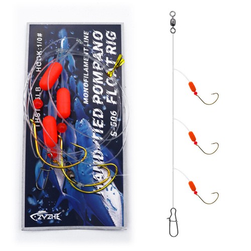 Pompano Rig with Floats Surf Fishing Rigs Swivel Snaps Circle Hooks ...