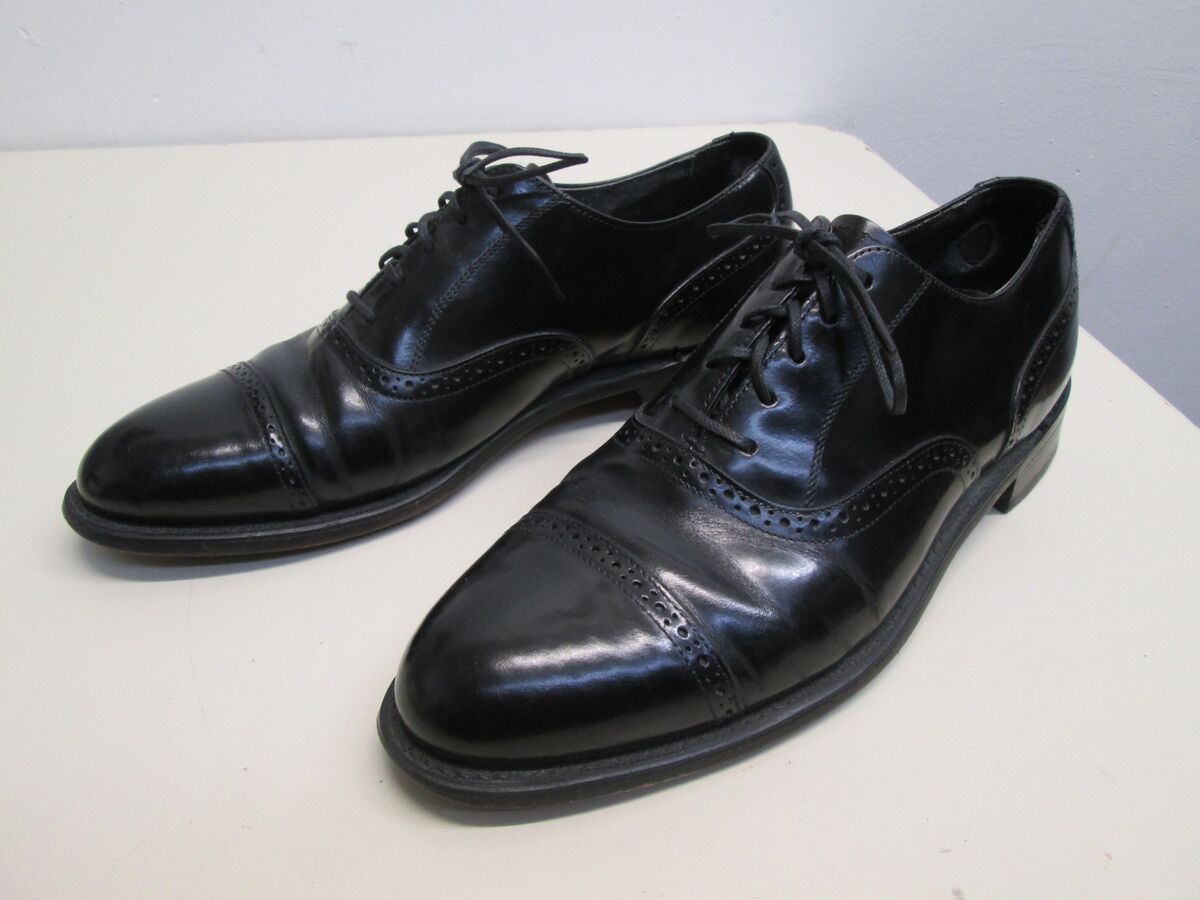 Hanover Cap Toe Oxford Black Shiny Leather Balmoral 9.5 D/B Hanover Cap Toe Oxford Black Shiny Leather Balmoral 9.5 D/B