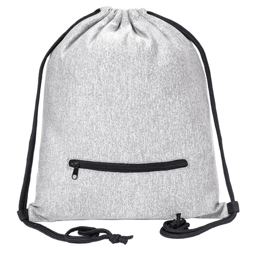 Stylish Cinch Bag Soft Touch Drawstring Backpack w/ Quick Access Zipper Pocket - Picture 10 of 14