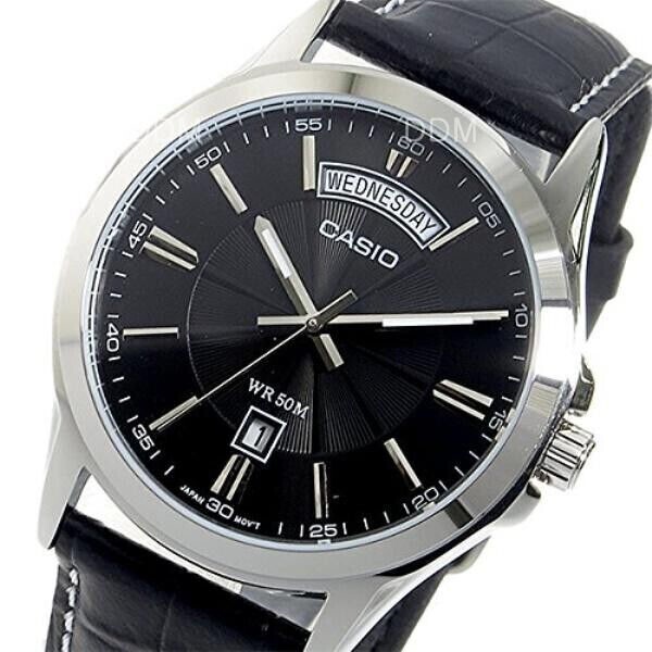 CASIO Analog Leather Strap Black Quartz Men Watch MTP-1381L-1A | eBay