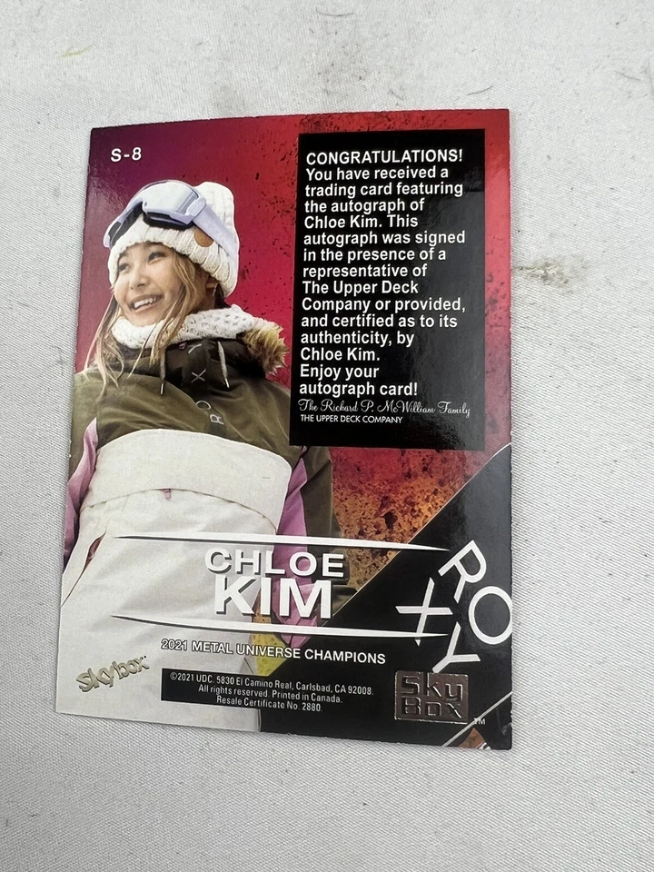 Chloe Kim IP Signed Skybox Card Autographed Snowboarding - Image 4 of 4