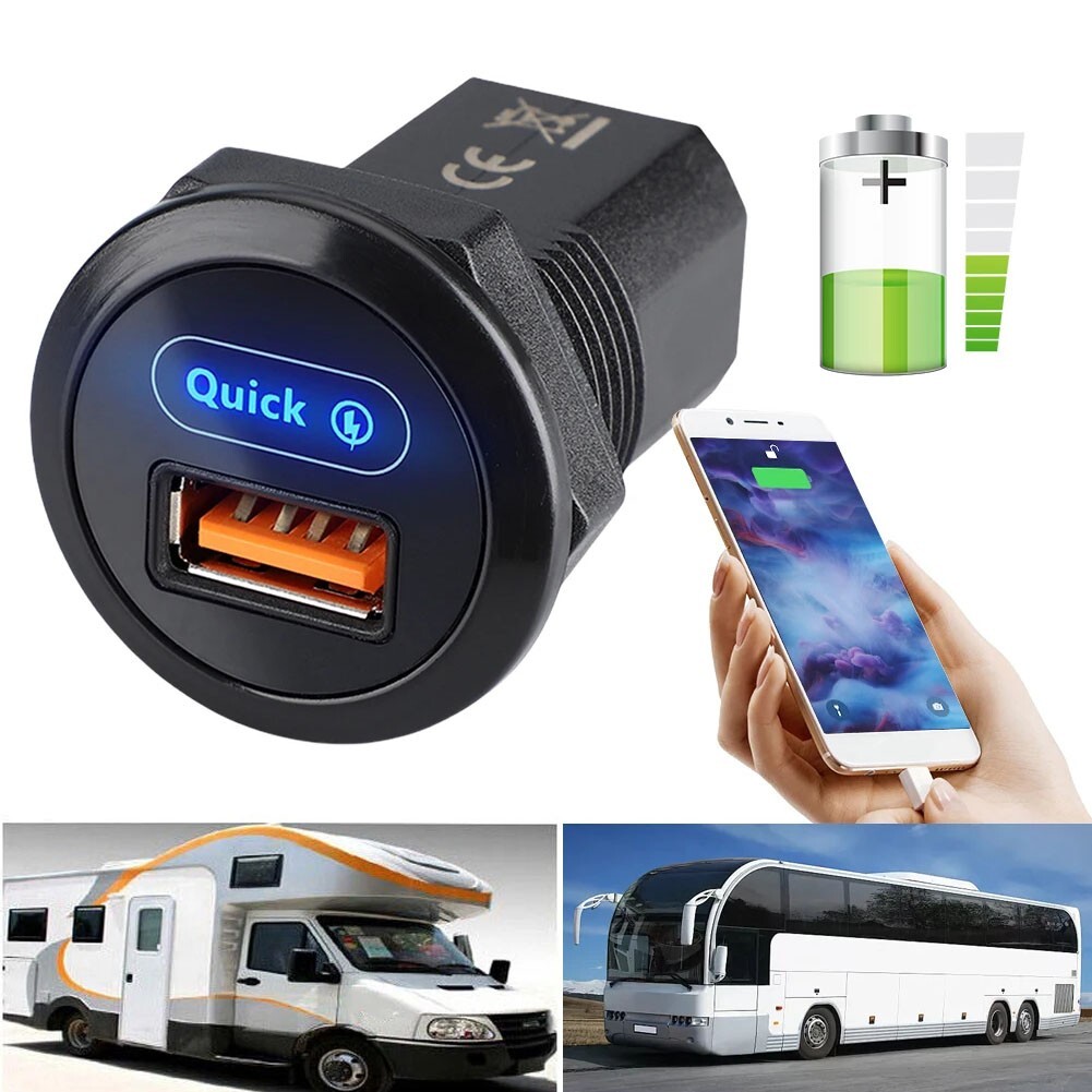 12 Volt Usb Power Outlet BLLYOGU Quick Charge 3.0 USB A Power Outlet RV ...