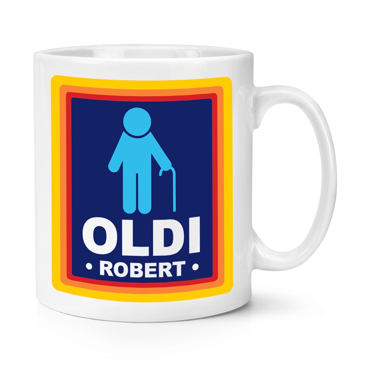 Personalised Oldi Man 10oz Mug Cup Funny Grandad Dad Old Joke Rude Birthday OAP