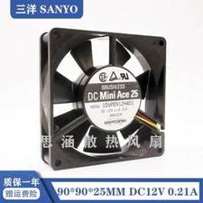 Sanyo 109P0912H401 12V 0.21A 9025 9CM three wire cooling fan