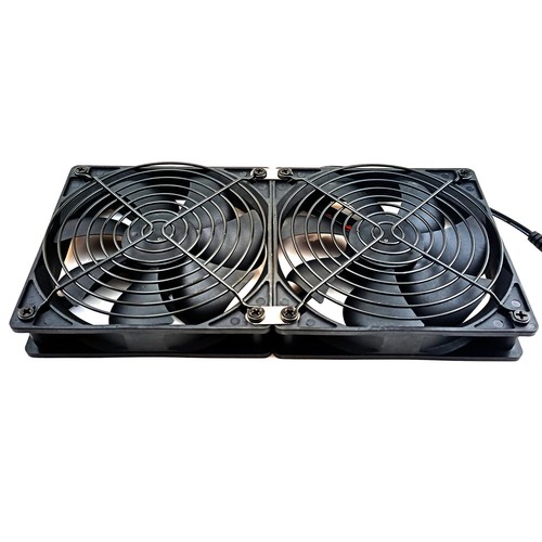 Dual Lüfter 240 mm Kühler Drehzahlregelung 3V-12V 3A 1800RPM Kühlluft Abgas Rahmen - Bild 6 von 12