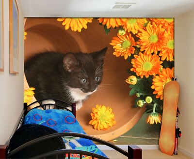 3D Petals Cat O098 Animal Wallpaper Wall Murals Removable Wallpaper Fay
