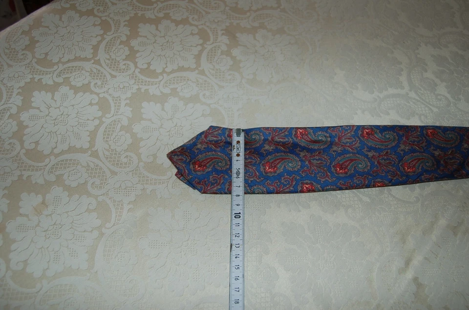 Vivax by Sambrook Witting, Cravatta, Azzurro, Virgole cachemire, seta, usata - Immagine 4 di 4