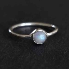 925 Sterling Silver Natural Moonstone Ring Gemstone Women Jewelry For Her Z 37