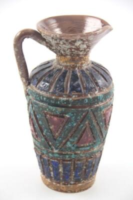 Vintage Mid Century Raymor Londi Bitossi Heavy Sgraffito Lava Glaze Jug Vase