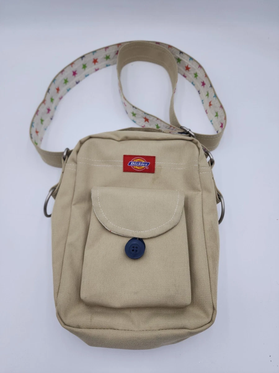 Dickies Beige Canvas Crossbody Purse Bag Yak Pak Rainbow Color Stars FAST SHIP