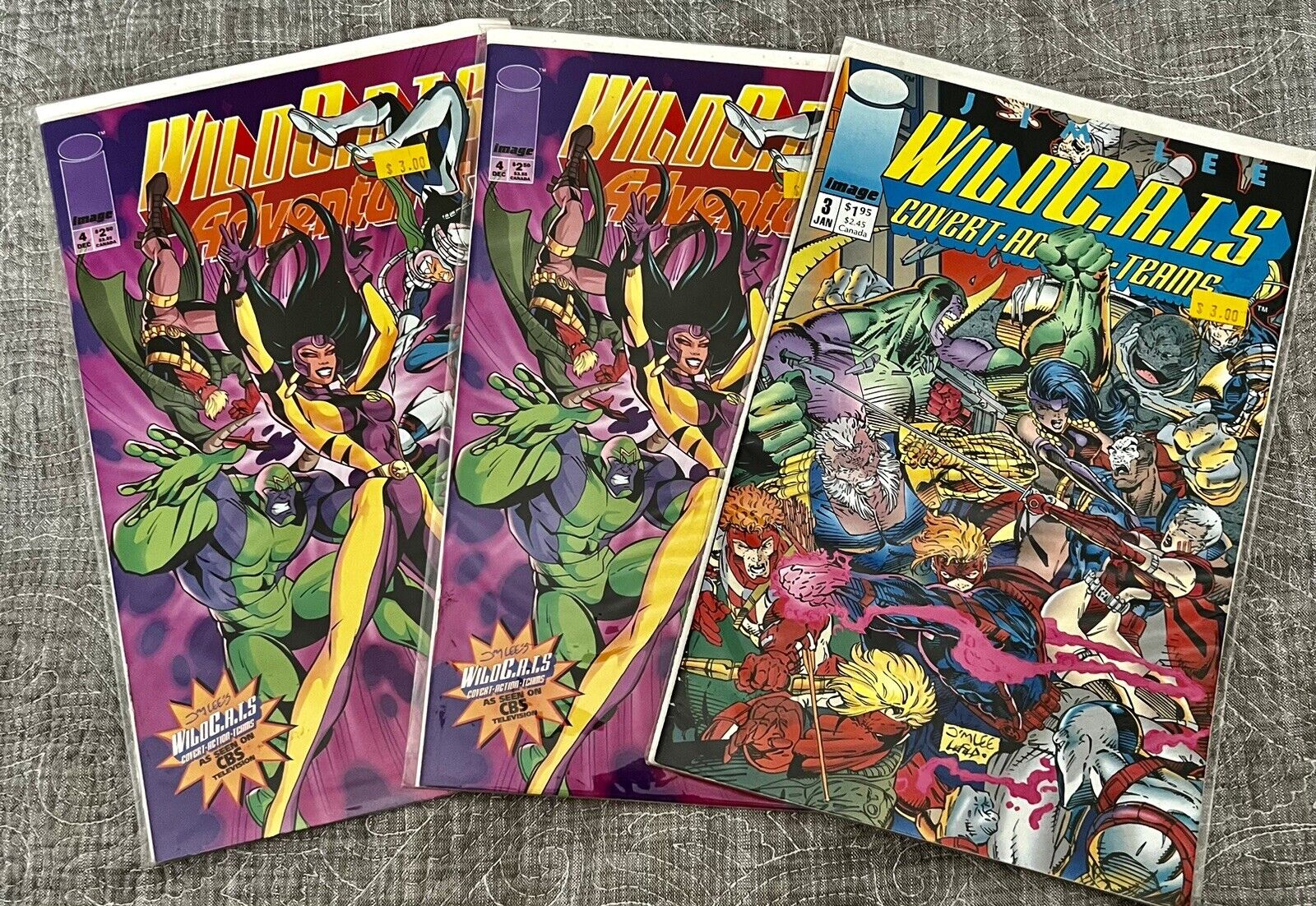 “WILD C.A.T.S.”BY IMAGE COMIC BOOKS SET OF 3:# 3,4,4 NEW SEALED