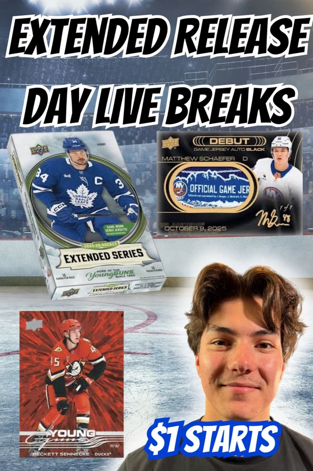 🚨$1 - Starts EXTENDED RELEASE DAY Hockey Card Breaks🚨