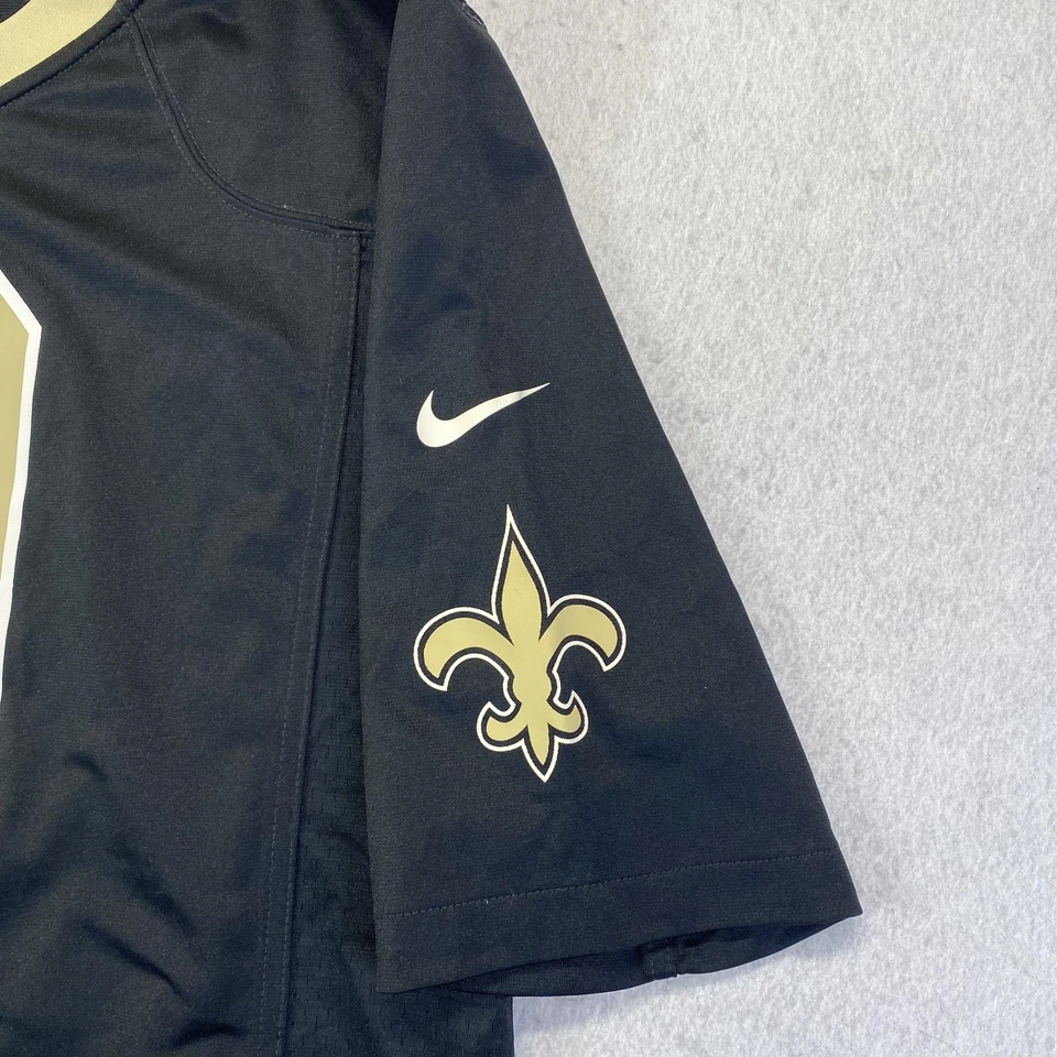 Camiseta de fútbol americano New Orleans Saints para hombre grande negra NFL Drew Brees #9 Nike Foto 4 de 4