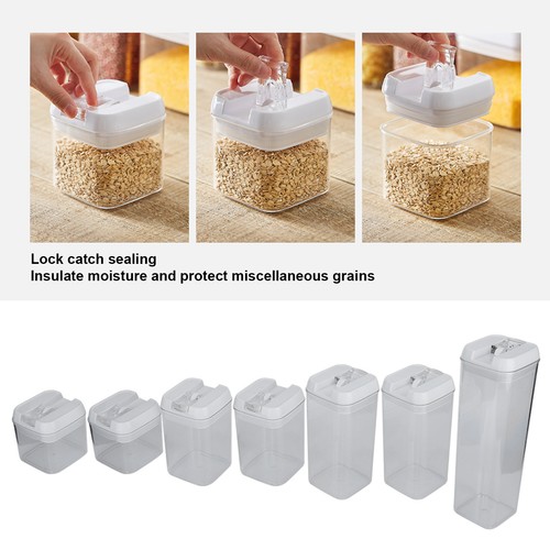 7pcs Airtight Food Storage Containers Kitchen Cereal Rice Storage Box 3145 - Picture 5 of 12