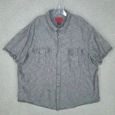 The Foundry Shirt Young Mens 3xl Gray Button Up Short Sleeve Pockets