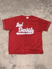 Vintage 1980s Red Devils Retro Stitched Men’s Baseball Jersey Size XX-Large