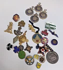 VINTAGE ENAMEL BADGES MEDALS RAF NZRN BOER WAR CORONATION MIXED LOT
