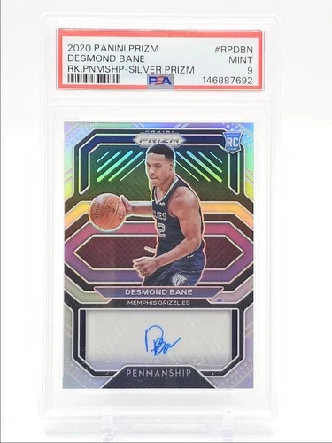 DESMOND BANE 2020-21 PANINI PRIZM ROOKIE PENMANSHIP SILVER RC AUTO PSA 9 Q3628