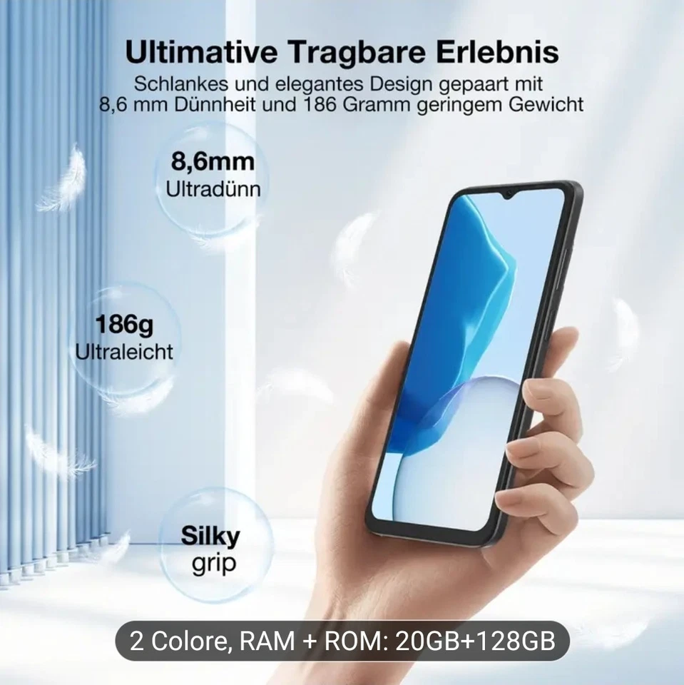 DOOGEE N55PLUS 6,56 Smartphone 20GB+128GB/TF 1 TB Android 14 5150mAh Nuovo - Immagine 3 di 4