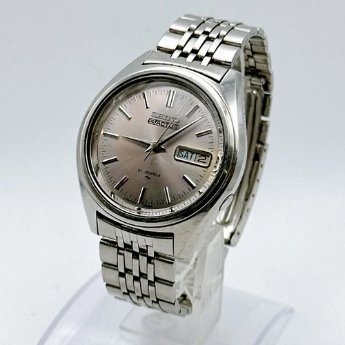 Seiko Actus 7019-7060 Automatic 21 Jewels Vintage Day-Date Men's Watch Japan