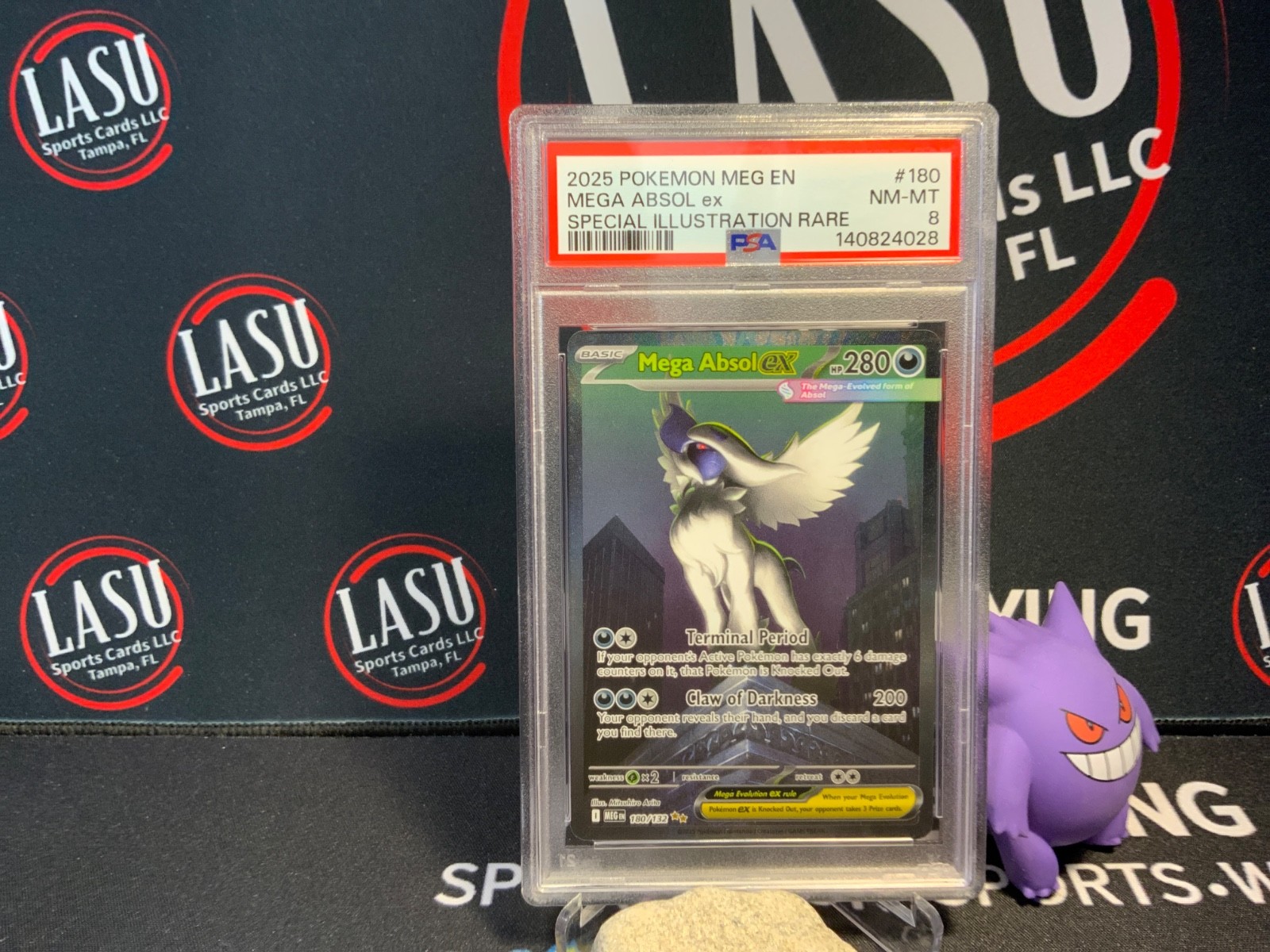 2025 Pokemon Mega Evolution Mega Absol ex Special Illustration Rare #180 PSA 8