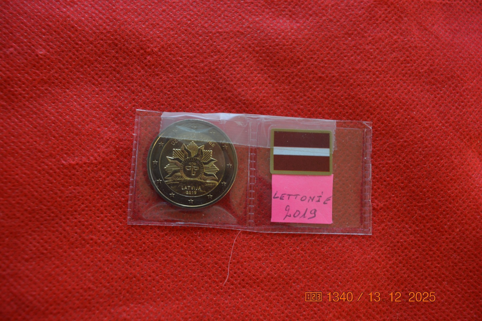 PIECE MONNAIE 2 EURO LETTONIE 2019 UNC NEUVE Commémorative LE SOLEIL LEVANT