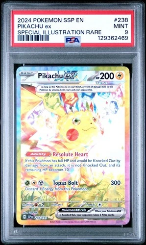2024 POKEMON SSP EN-SURGING SPARKS SPECIAL ILLUSTRATION RARE PIKACHU EX PSA 9