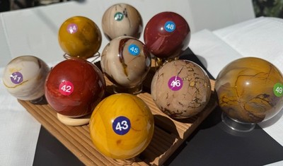 1pc Natural Mookaite Egg Yolk Stone Sphere - Handcrafted Ball Collectors