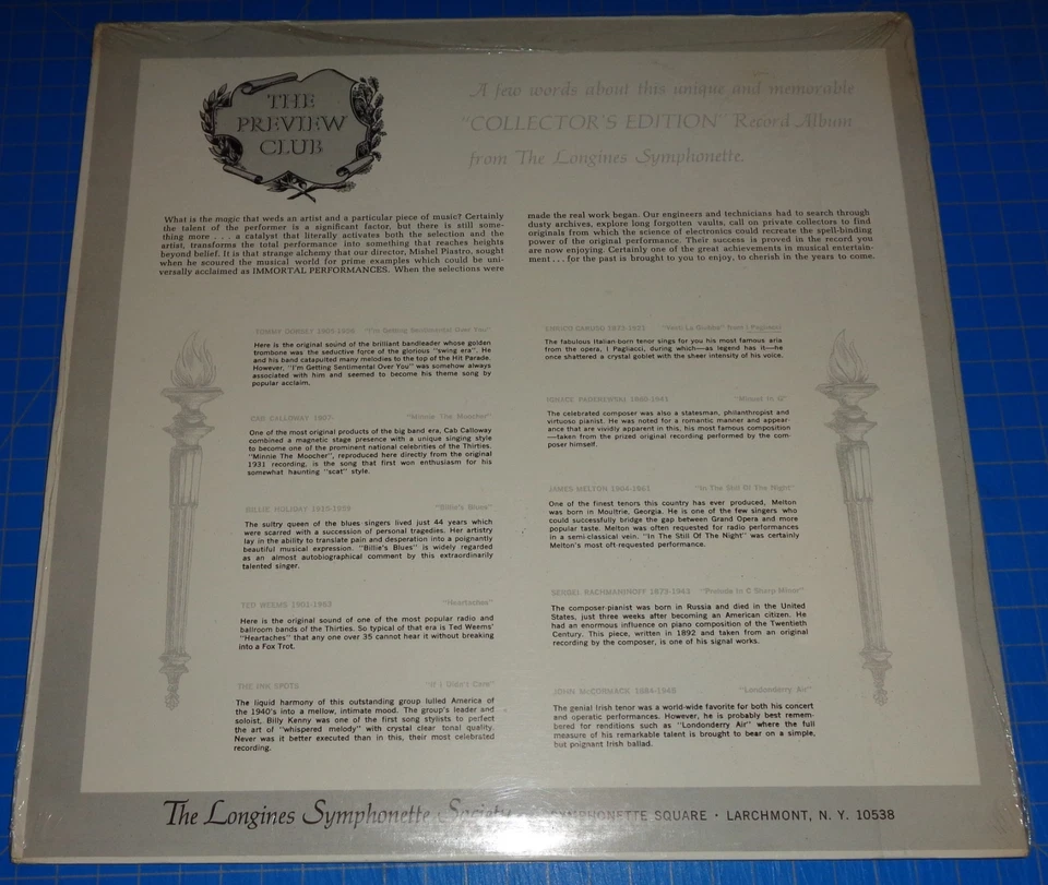 Immortal Performances TOMMY DORSEY/CAB CALLOWAY - Longines Symphonette SEALED - Image 2 of 2