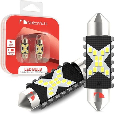 LED Bulb 578 C5W Festoon LED Bulbs CANBUS Error Free 12-SMD 2016 Chipsets 6000K