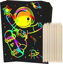 Scratch Rainbow Art Paper Set - 100Pcs Magic Scratch off Art Craft Supplies Kits