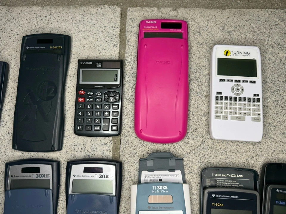 Lot of 11 Calculators TI Casio Canon Sharp Tested/Untested Mixed Models Parts - Image 4 of 4