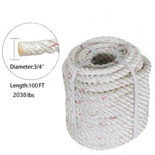 2038Lbs Arborist Tree Rope Bull Rope Braided Polyester Rope 3/4"  100'