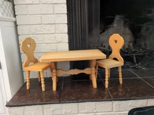 American Girl Kirsten Larson's Wooden Trestle Table and Chairs 
