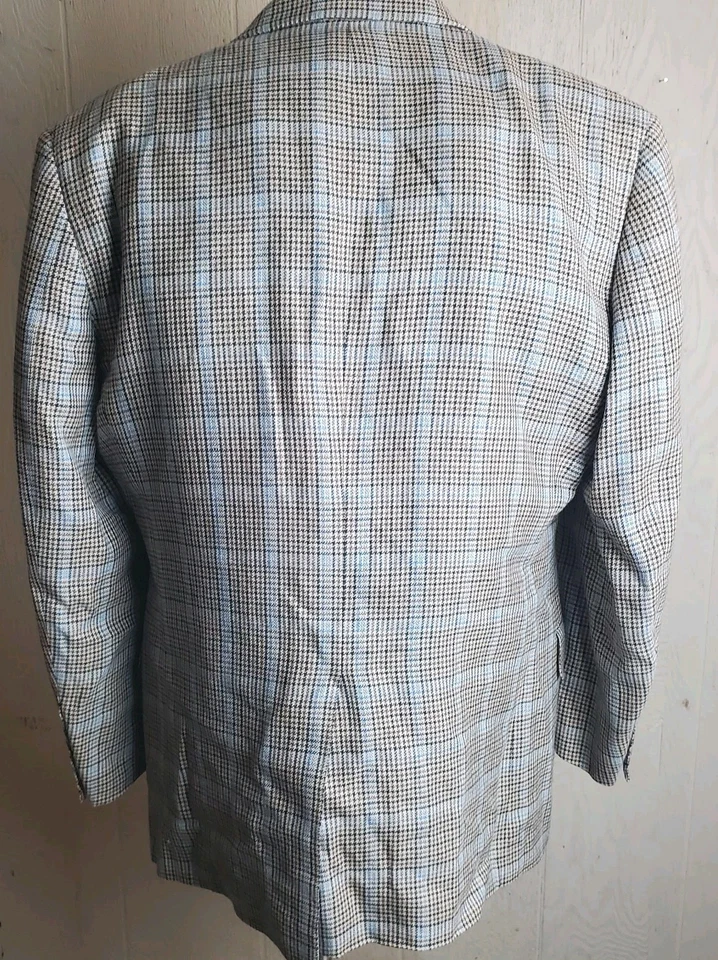 Abrigo deportivo Brooks Brothers Madison para hombre 40 S pata de gallo lana seda lino Foto 4 de 4